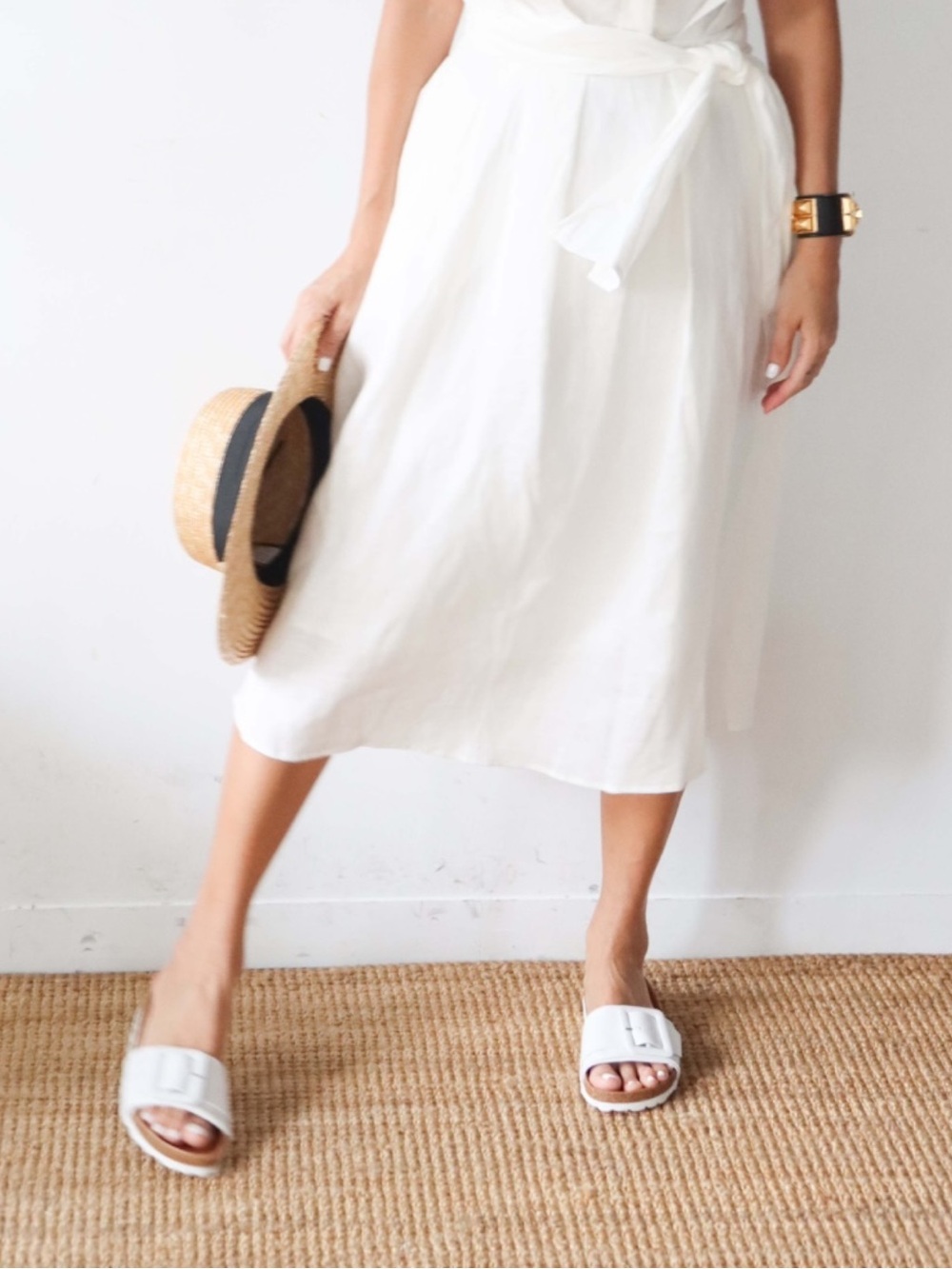 Verbenas Reiko White Leather Buckle Slide Women’s Size 7.5 US/38 EU NWOB - Picture 3 of 16
